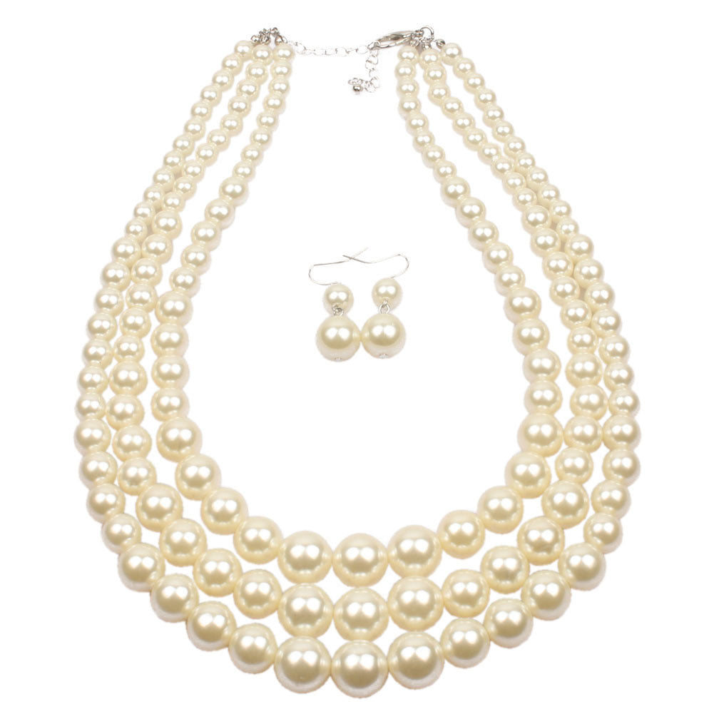 Pearl Fashion Exaggerated Ladies String Pearl Clavicle Multilayer Necklace