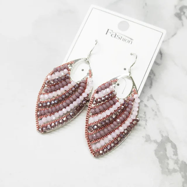 Bohemian Style Leaf Earrings Beaded Earrings for Women
