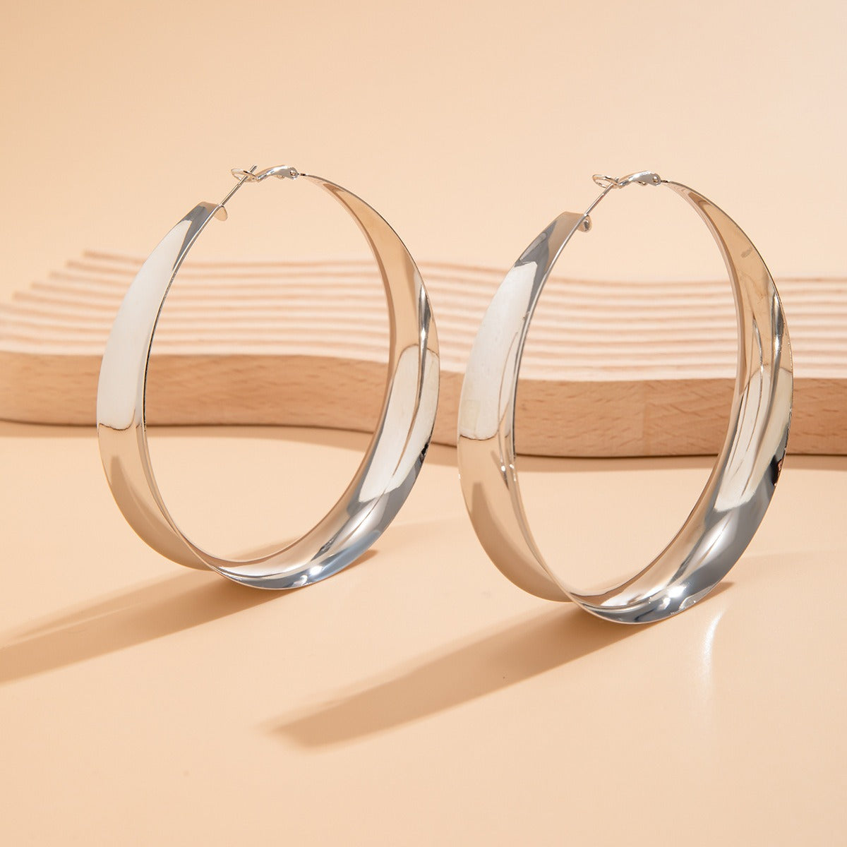 Large hoop earrings for women hollow shiny earrings