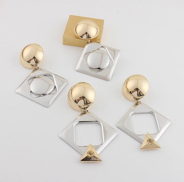 Geometric diamond earrings for women