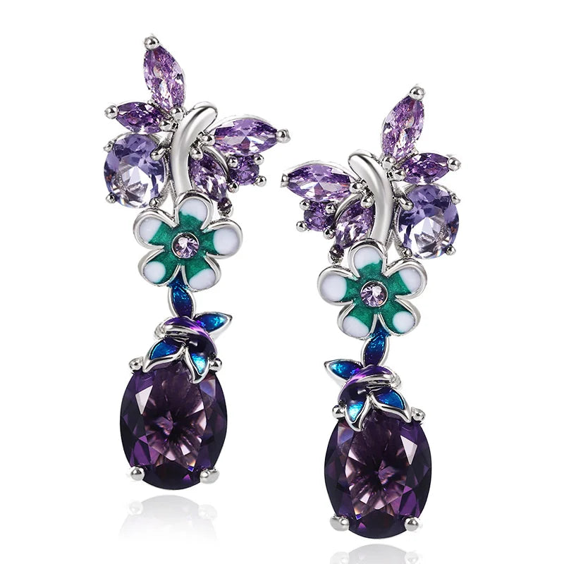 Flower earrings, popular butterfly earrings for women