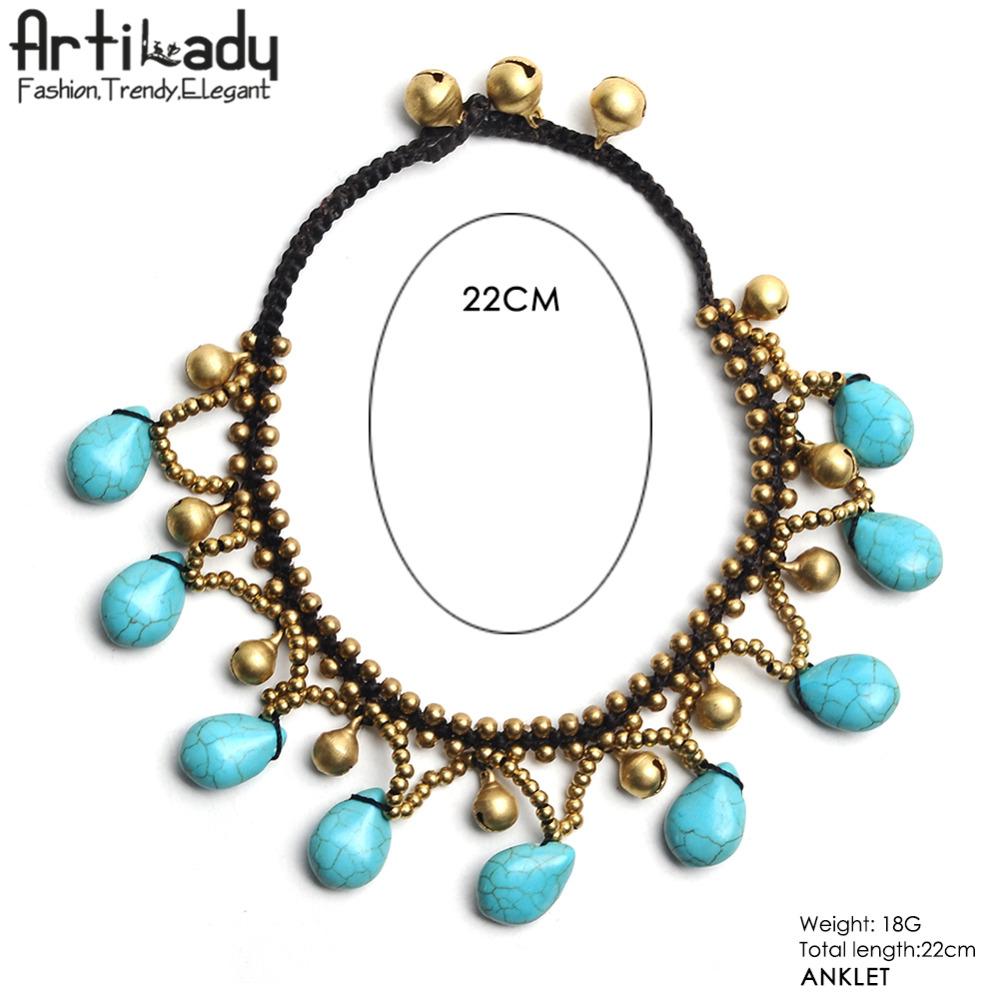Artilady stone beads anklet women jewelry