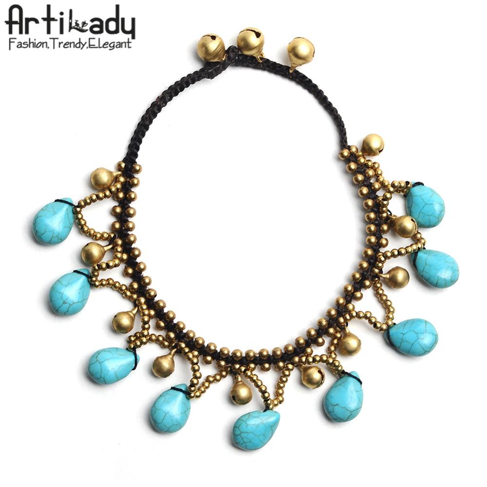 Artilady stone beads anklet women jewelry