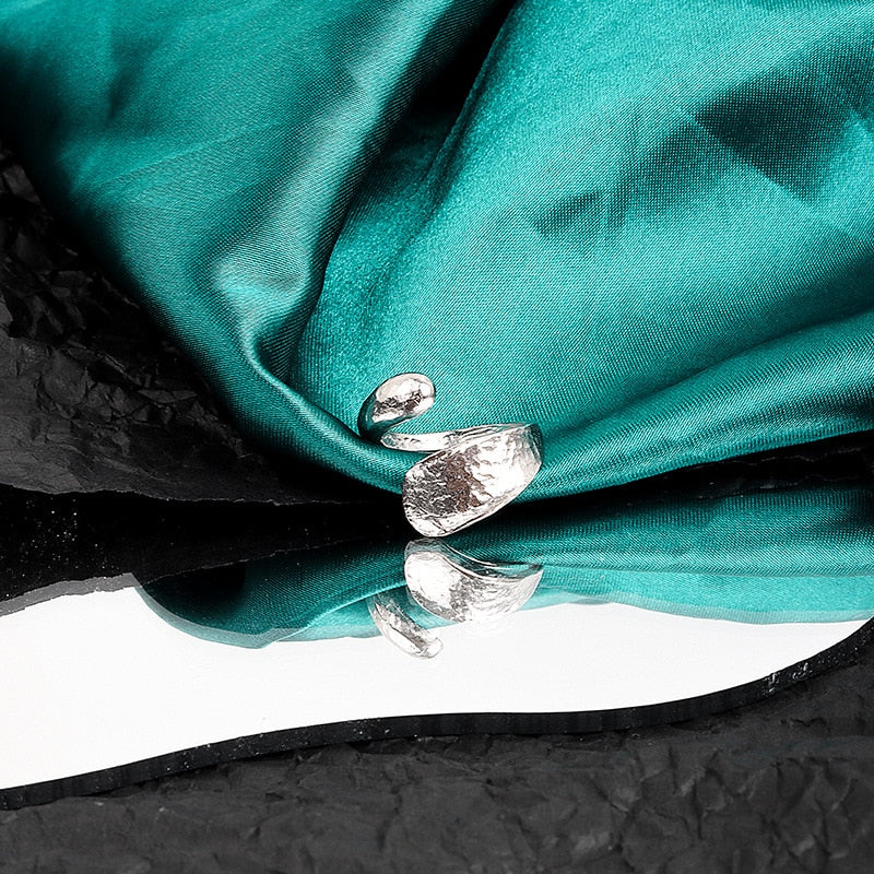 Silver Color Rings For Women Trendy Simple Fashion Line Cross Resizable Rings Trend