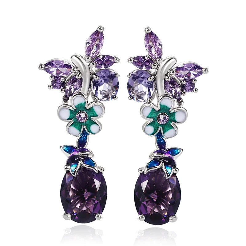 Flower earrings, popular butterfly earrings for women
