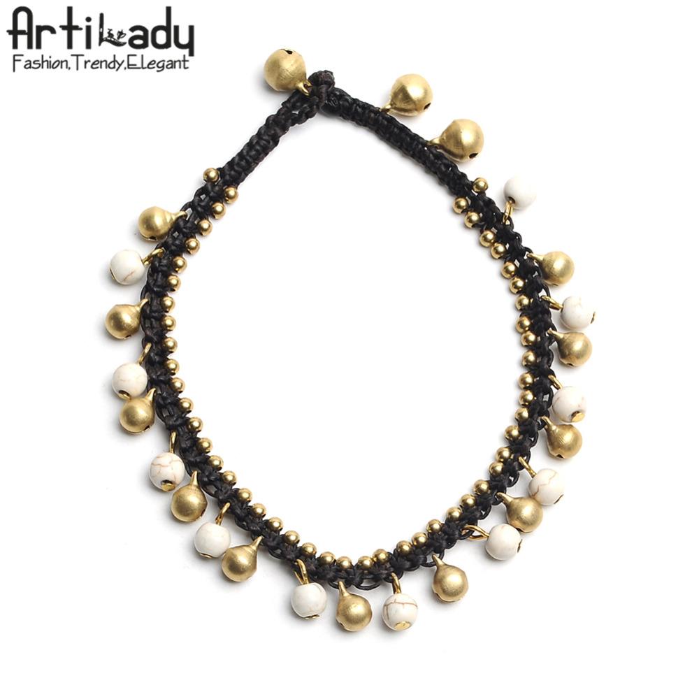 Artilady stone beads anklet women jewelry