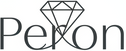 create a logo for a website name "Peron" which selling product niche "Minimalist Jewelry" and use icon and text side by side with white background and merge using icon and text together